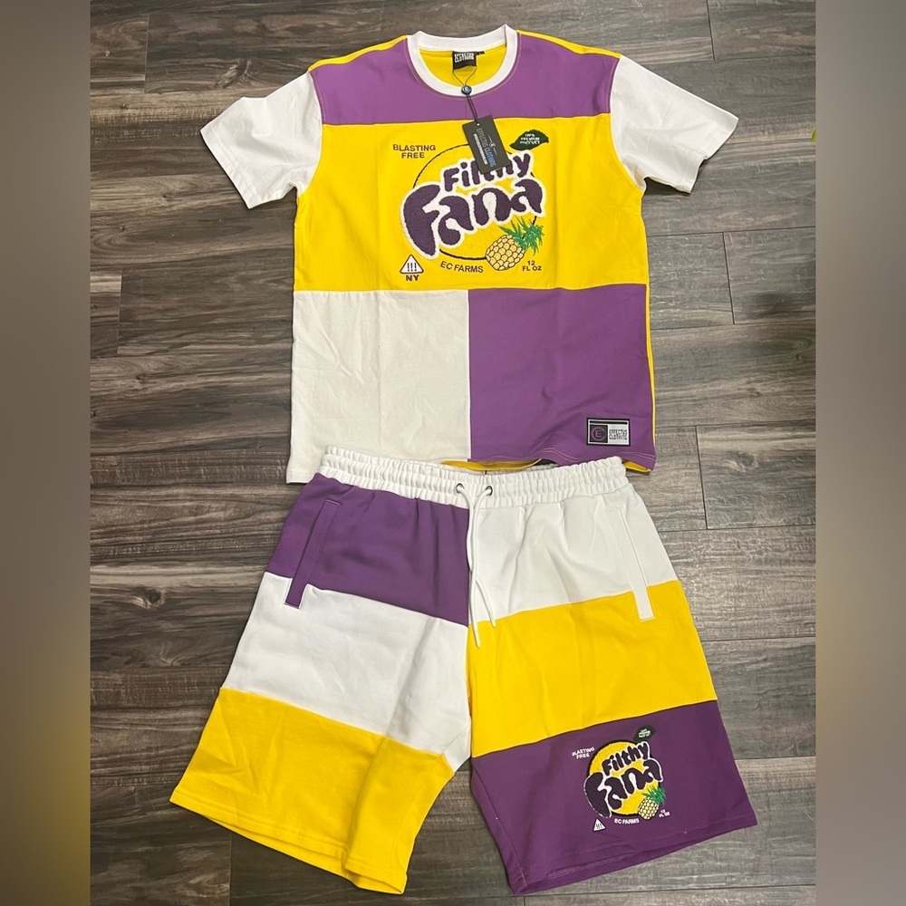 Effectus Clothing Filthy Fana Color Block T-Shirt and Shorts Set